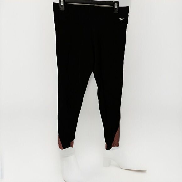 PINK Victoria's Secret Pants - Victorias Secret VS PINK Black Cotton Lace Ankle Legging Size Large